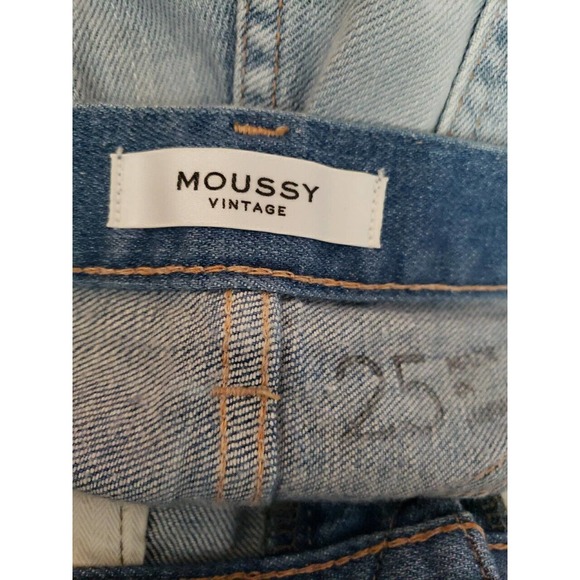 Moussy Vintage Lenwood Skinny Jean In Light Blue Distressed Cropped Sz 25 (b - Picture 3 of 9